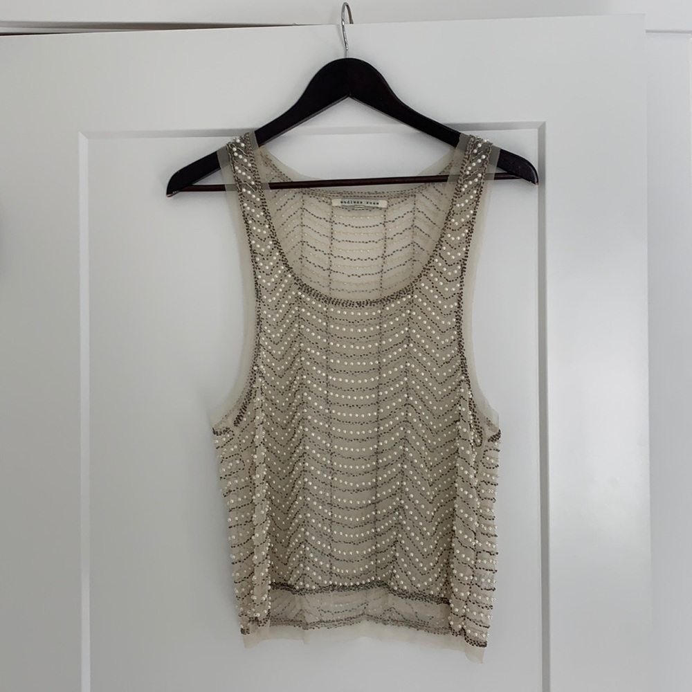 Stunning pearl-beaded dressy top